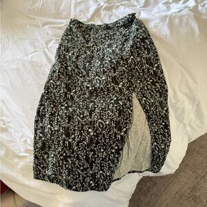 Rylee + Cru green and Cream Floral Skirt